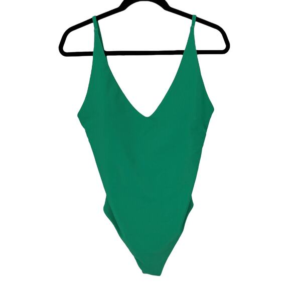 Beach Riot Reese rib one piece swimsuit green size Large L - Picture 2 of 7